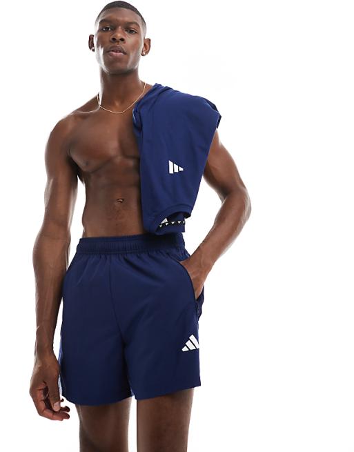 asos adidas Training Essential 5 inch woven shorts in navy