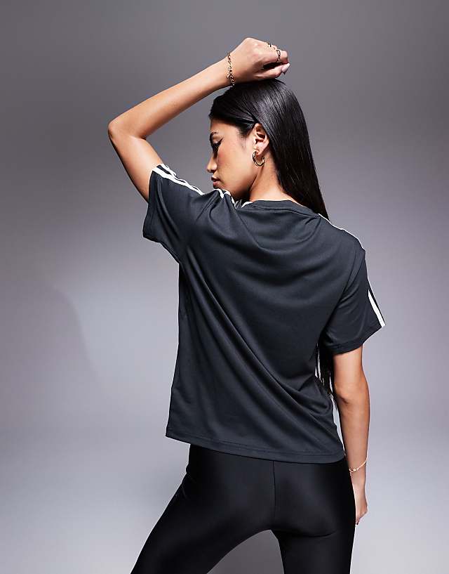 Asos Adidas Training Essentials 3 Stripe T-shirt In Black