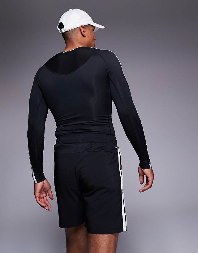 Asos Adidas Training Essentials 3 Stripe Woven Shorts In Black