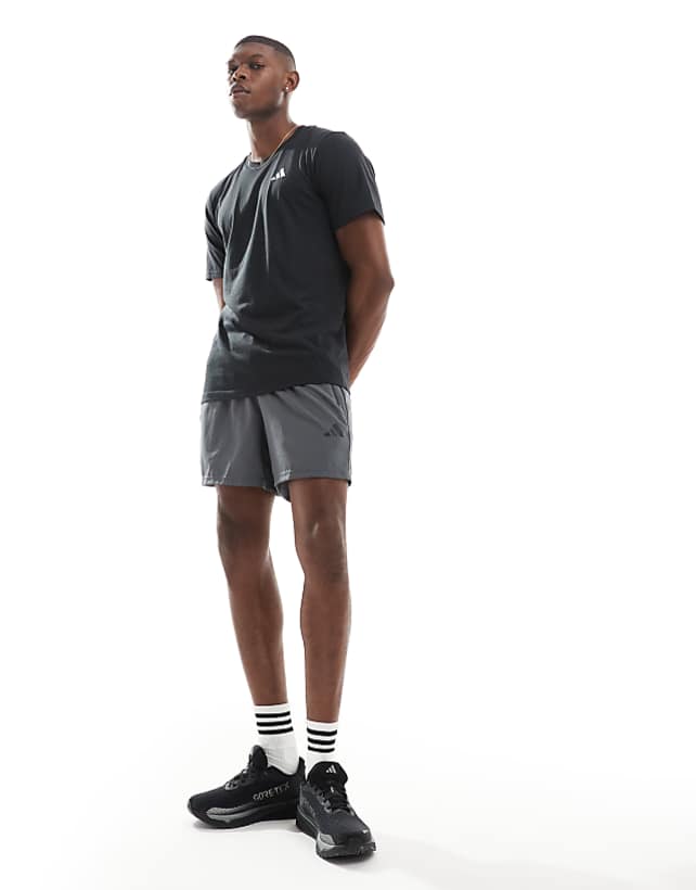 asos adidas Training Essentials 5 inch woven shorts in grey