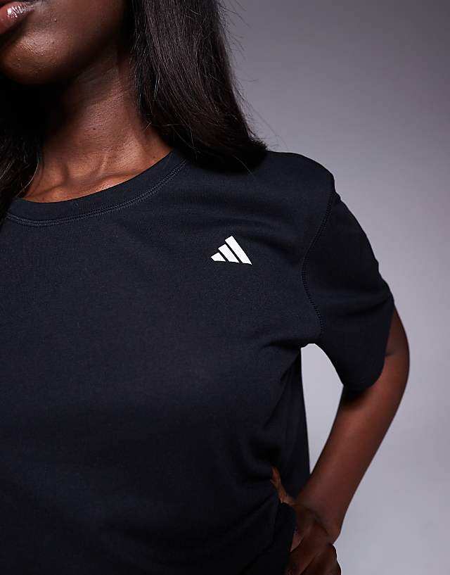 Asos Adidas Training Essentials Cropped T-shirt In Black