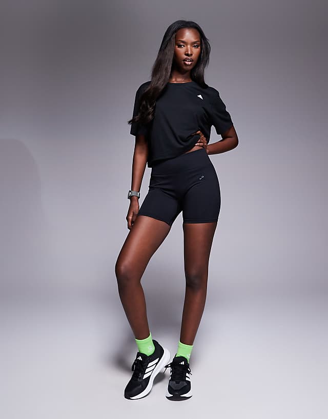 Asos Adidas Training Essentials Cropped T-shirt In Black