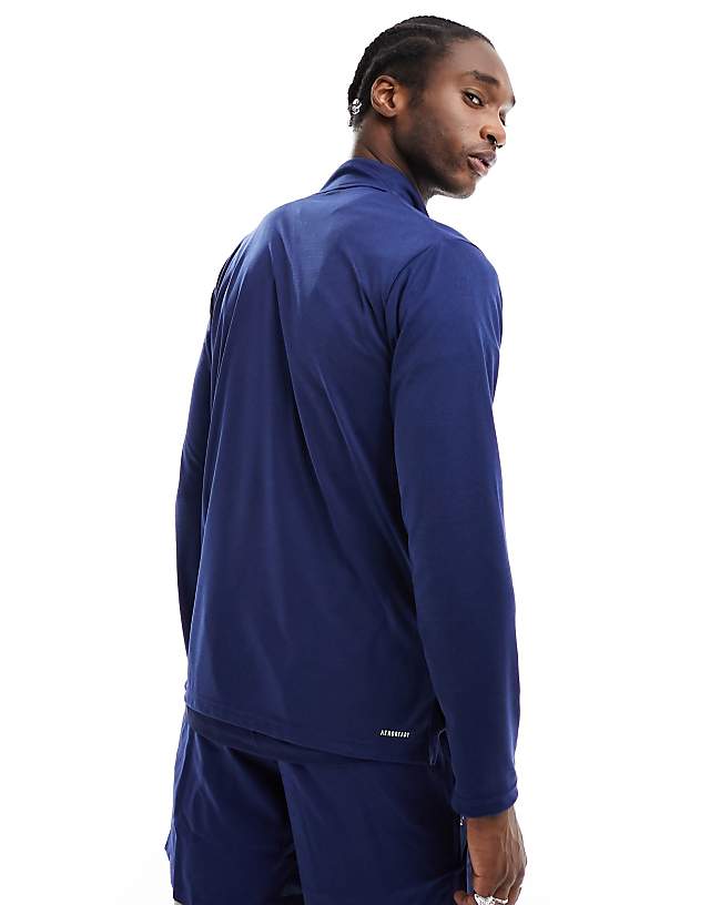 Asos Adidas Training Essentials Half Zip Top In Navy