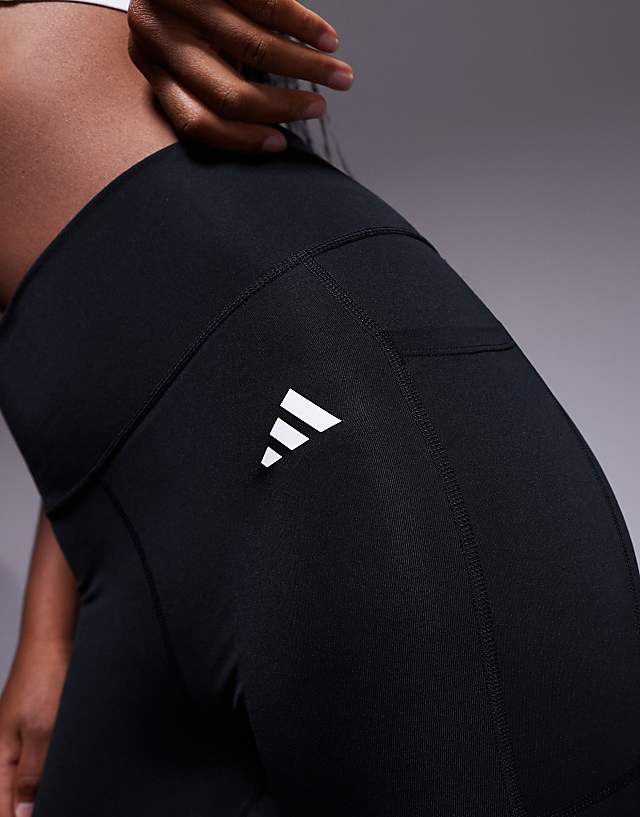 Asos Adidas Training Essentials Leggings With Phone Pocket In Black