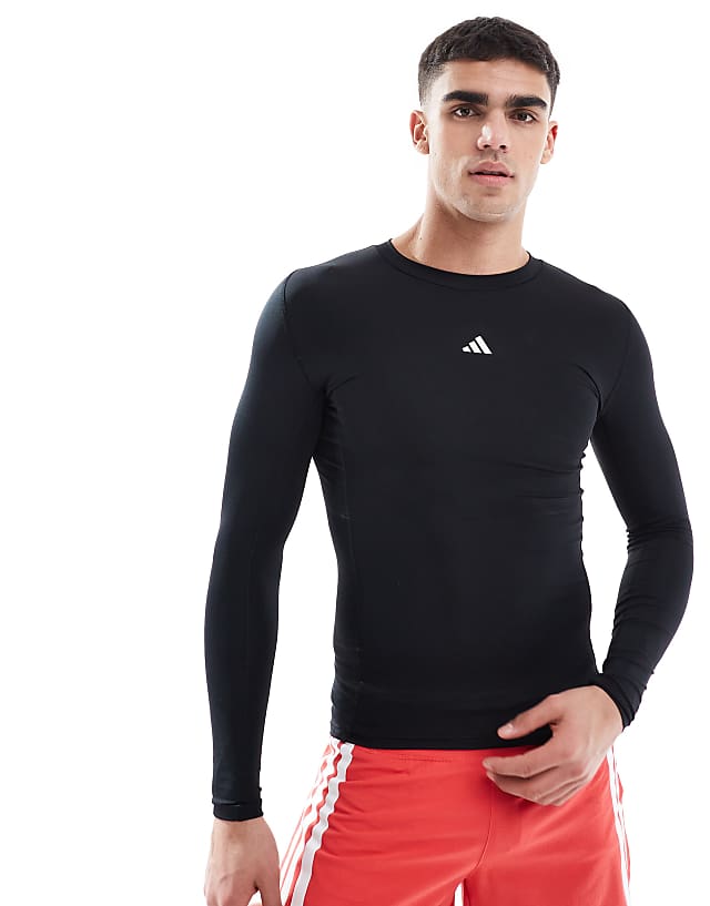 asos adidas Training Essentials long sleeve top in black