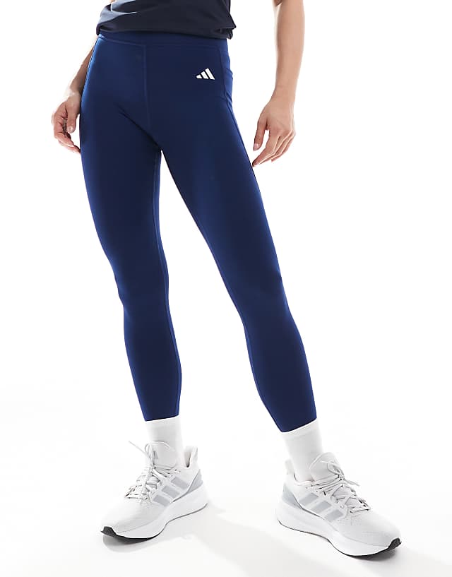 Asos Adidas Training Essentials Optime Full Length Leggings In Navy