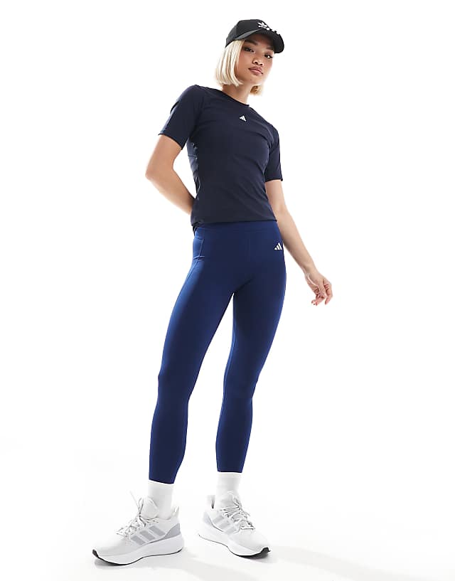 asos adidas Training Essentials Optime full length leggings in navy