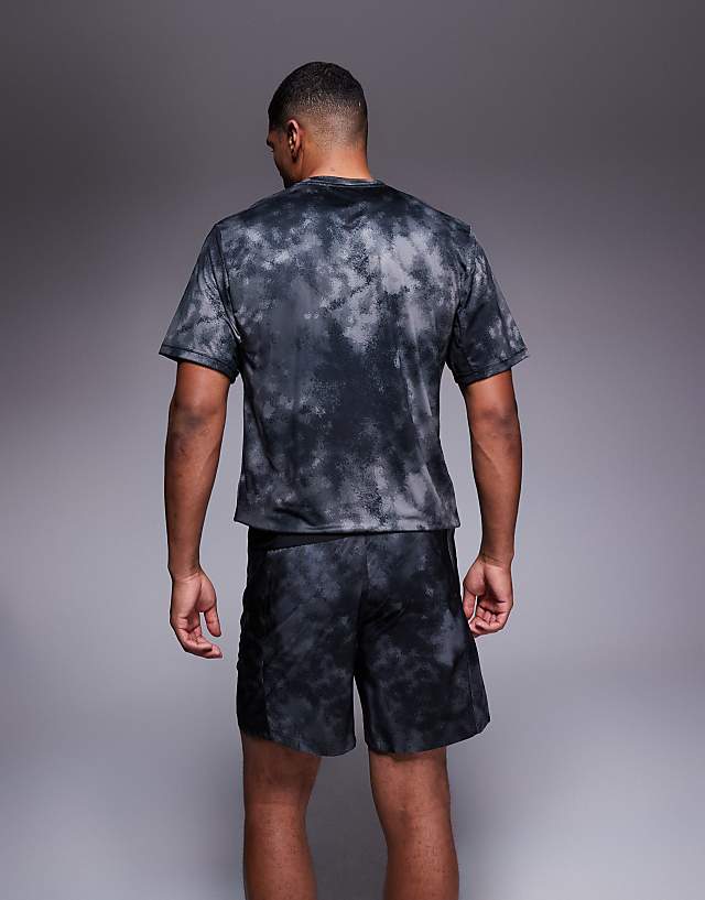Asos Adidas Training Essentials Shorts With Grey And Black Print