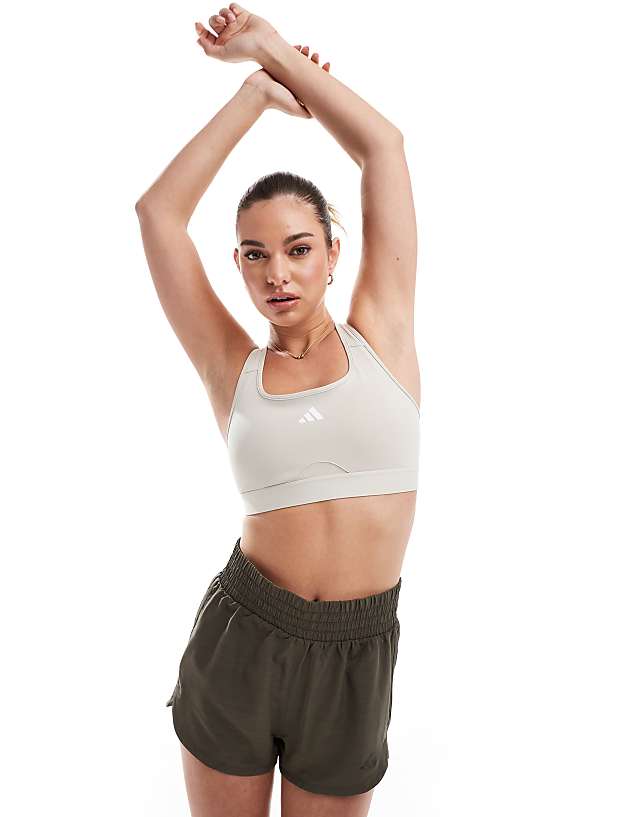 asos adidas Training Essentials sports bra in stone