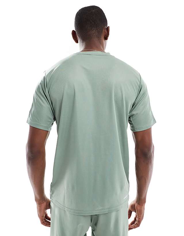 Asos Adidas Training Essentials T-shirt In Silver Green