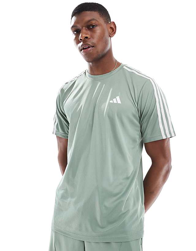 asos adidas Training Essentials t-shirt in silver green