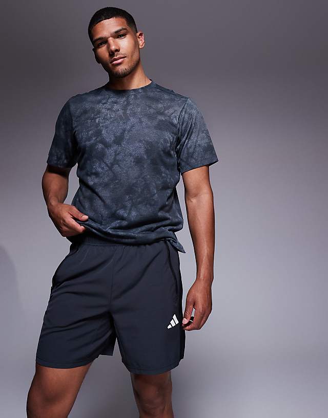 Asos Adidas Training Essentials Woven Shorts In Black Melange