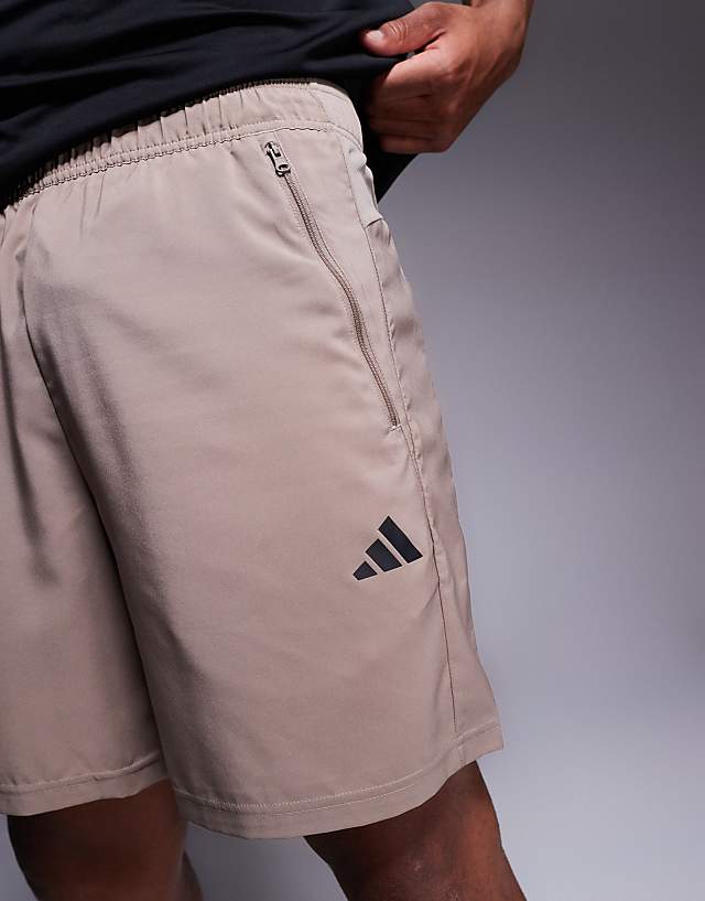 Asos Adidas Training Essentials Woven Shorts In Chalky Brown