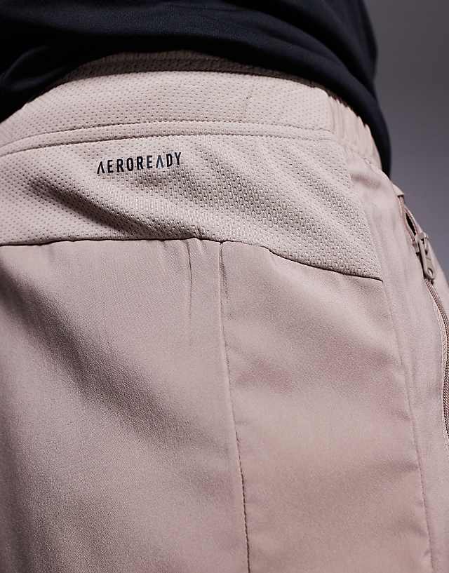 Asos Adidas Training Essentials Woven Shorts In Chalky Brown