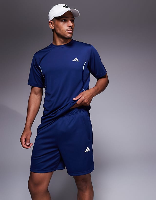 asos adidas Training essentials woven shorts in navy
