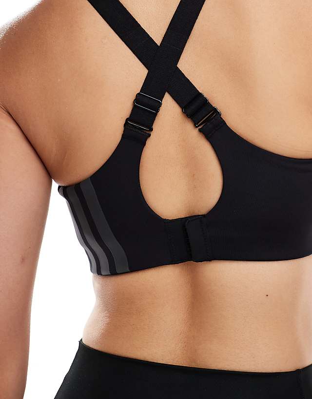 Asos Adidas Training High Support Sports Bra In Black