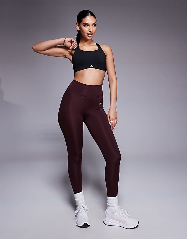 Asos Adidas Training High Support Sports Bra In Black