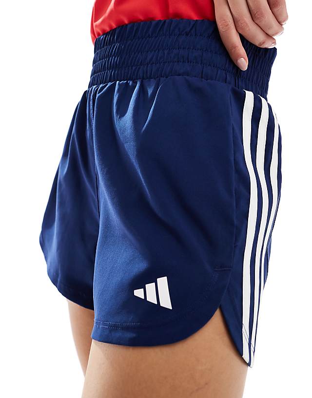 Asos Adidas Training High Waist Pacer Short In Navy