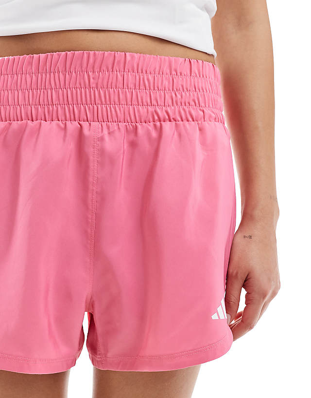 Asos Adidas Training High Waist Pacer Short In Pink