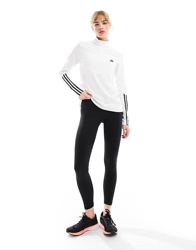 Asos Adidas Training Hyperglam 1/4 Zip Top In White