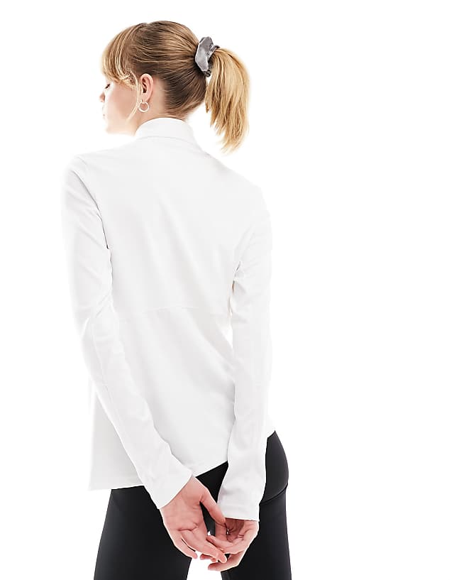 Asos Adidas Training Hyperglam 1/4 Zip Top In White