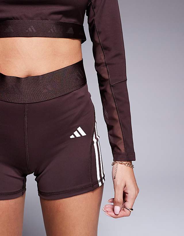 Asos Adidas Training Hyperglam 3 Inch Shorts In Brown