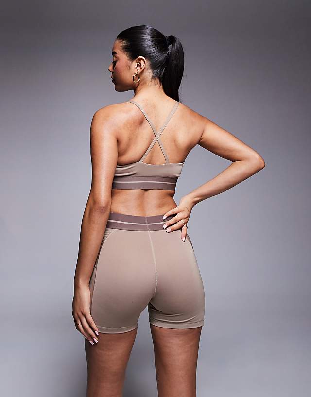 Asos Adidas Training Hyperglam Bralette In Chalky Brown