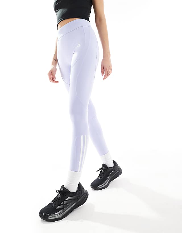 Asos Adidas Training Hyperglam Full Length Leggings In Lilac