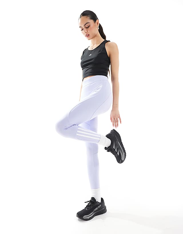 asos adidas Training Hyperglam full length leggings in lilac