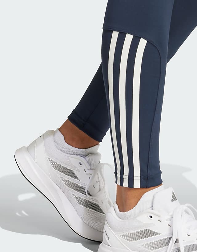 Asos Adidas Training Hyperglam Full Length Leggings In Dark Blue