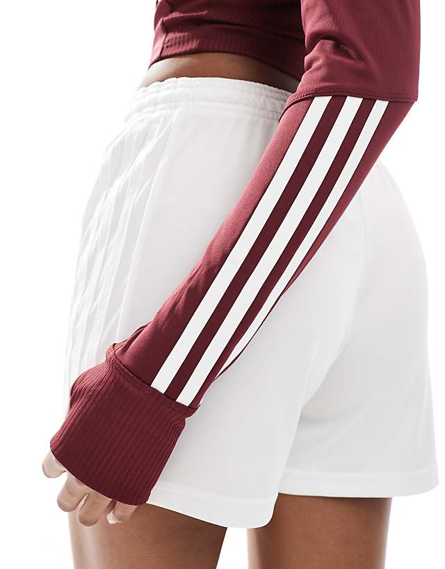 Asos Adidas Training Hyperglam Full Zip Top In Burgundy