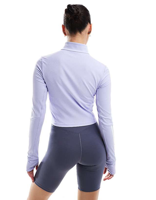 Asos Adidas Training Hyperglam Full Zip Top In Lilac