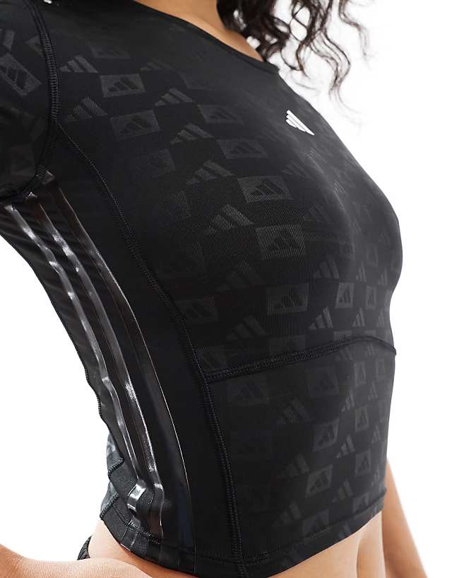 Asos Adidas Training Hyperglam T-shirt In Black Monogram