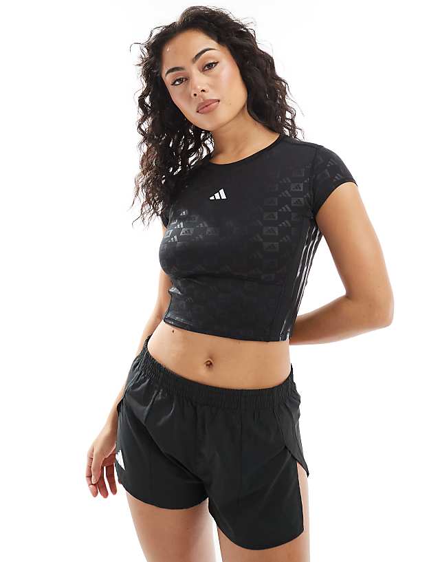 asos adidas Training Hyperglam t-shirt in black monogram