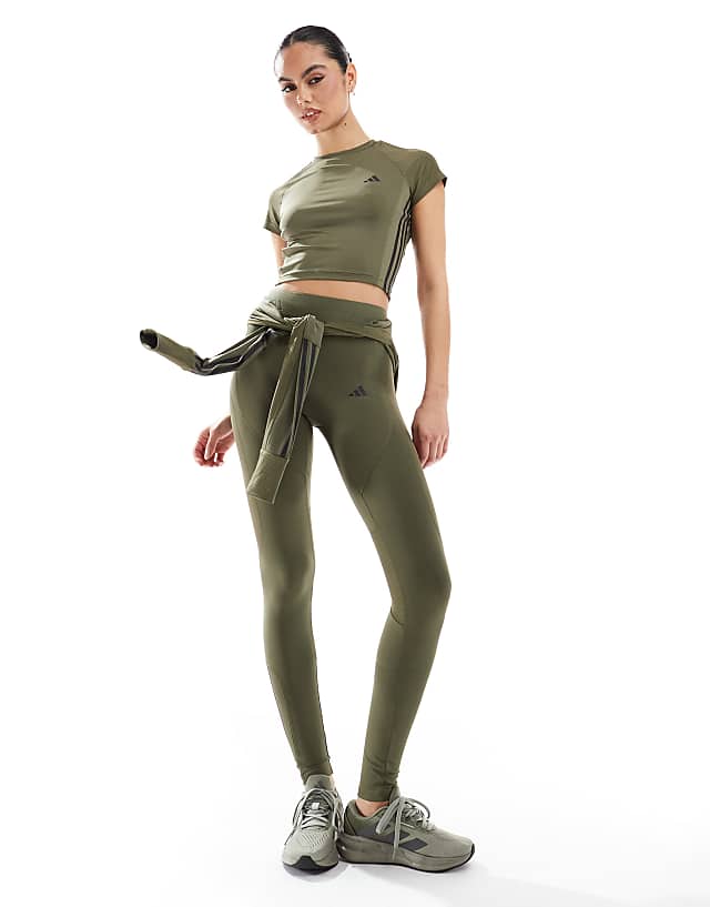 Asos Adidas Training Hyperglam T-shirt In Olive Green