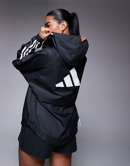 Asos Adidas Training Hyperglam Windbreaker In Black