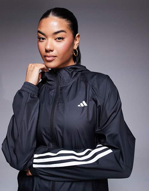Asos Adidas Training Hyperglam Windbreaker In Black