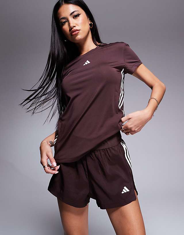 Asos Adidas Training Hyperglam Woven Shorts In Brown