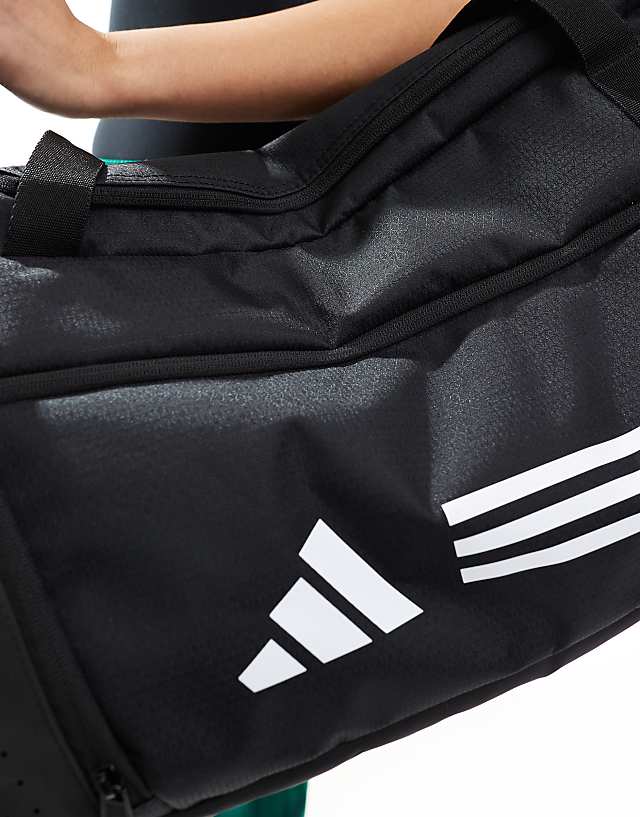 Asos Adidas Training Medium Duffle Bag In Black And White