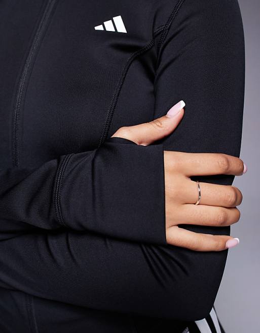 Asos Adidas Training Optime Essentials Jacket In Black