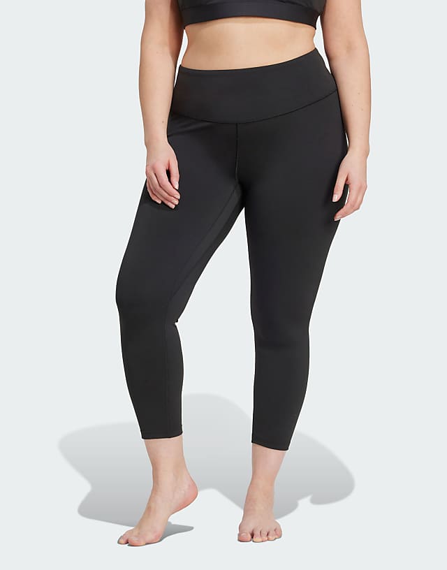 asos adidas Training Plus All me 7/8 leggings in black