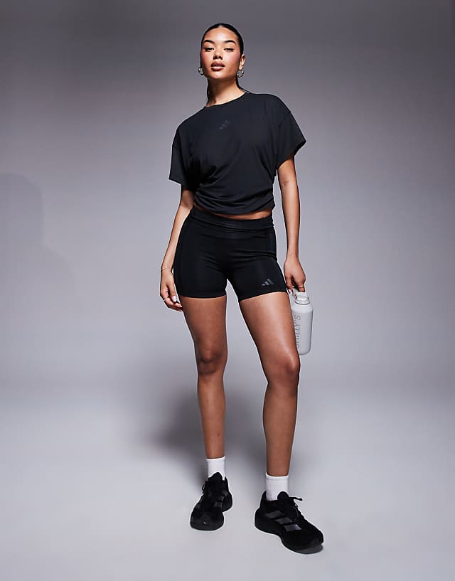 Asos Adidas Training Power Twist Back T-shirt In Black