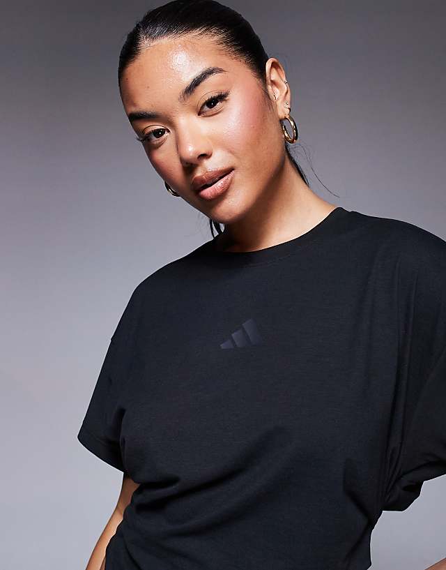 Asos Adidas Training Power Twist Back T-shirt In Black