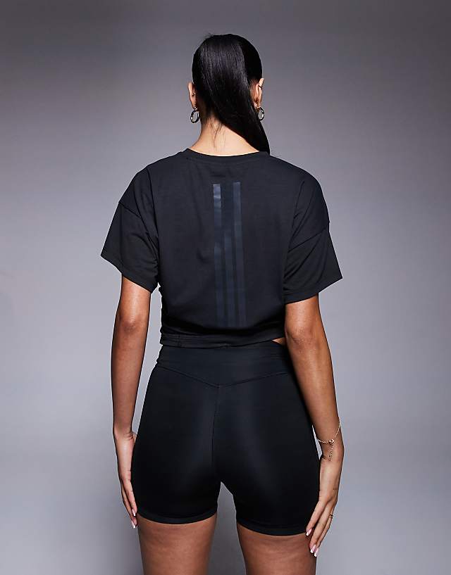 Asos Adidas Training Power Twist Back T-shirt In Black