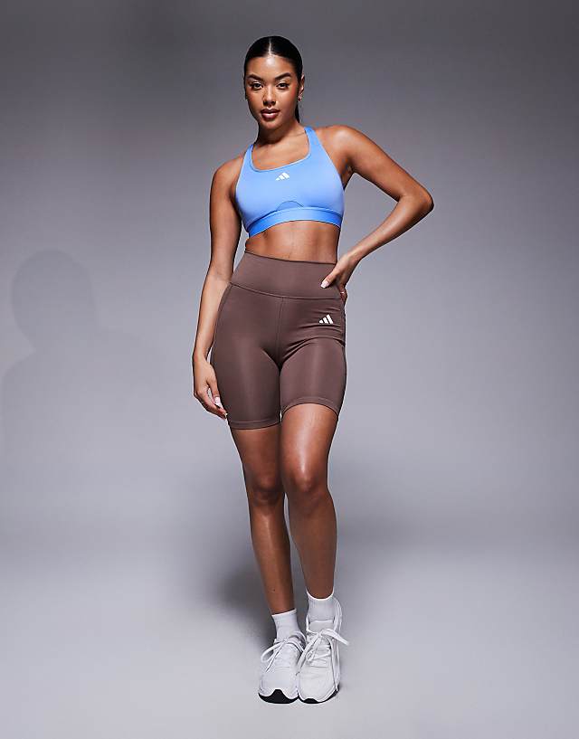 Asos Adidas Training PWRCT High Support Sports Bra In Blue