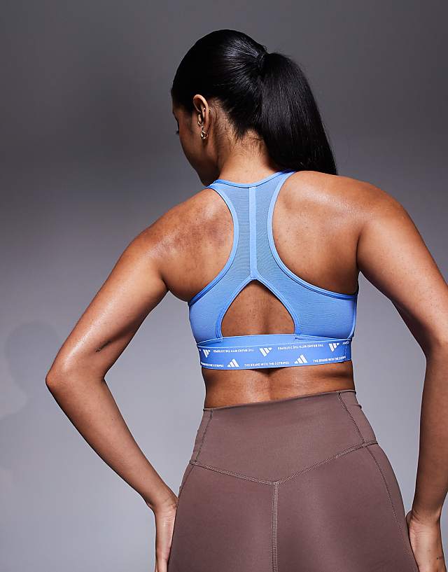 Asos Adidas Training PWRCT High Support Sports Bra In Blue