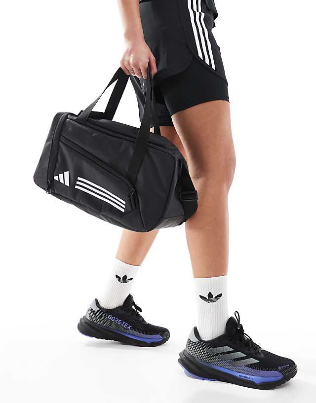 Asos Adidas Training Small Duffle Bag In Black And White