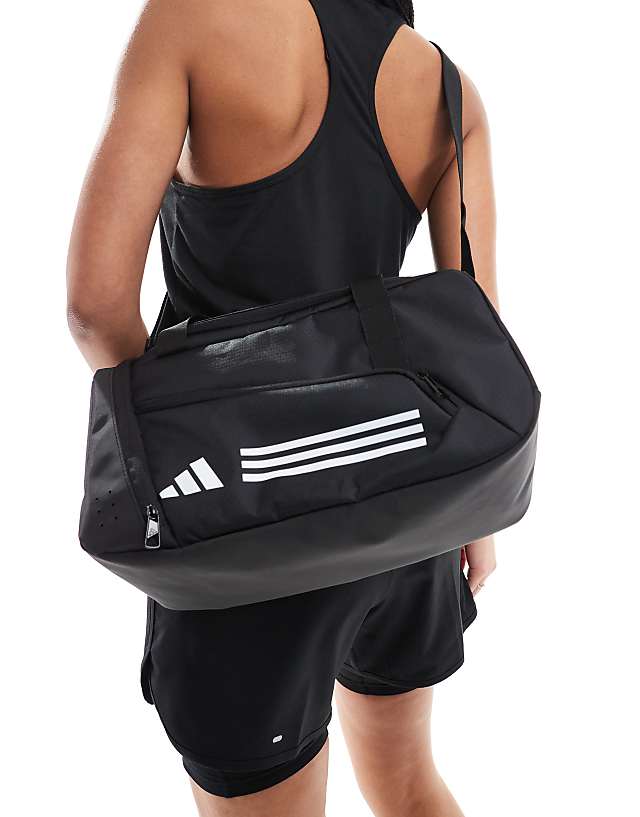 Asos Adidas Training Small Duffle Bag In Black And White