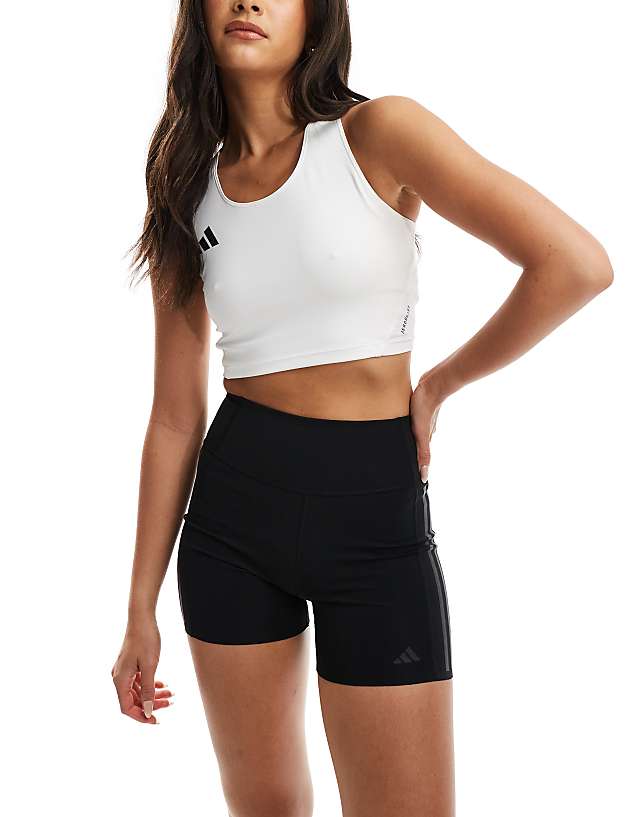asos adidas Training Strength 4"" booty shorts in black