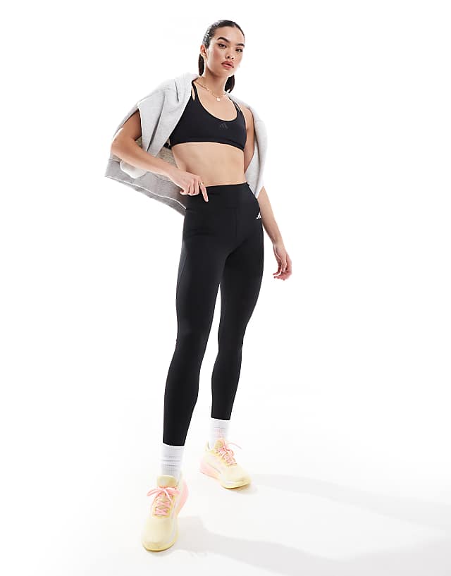 Asos Adidas Training Strength Light Support Bra In Black